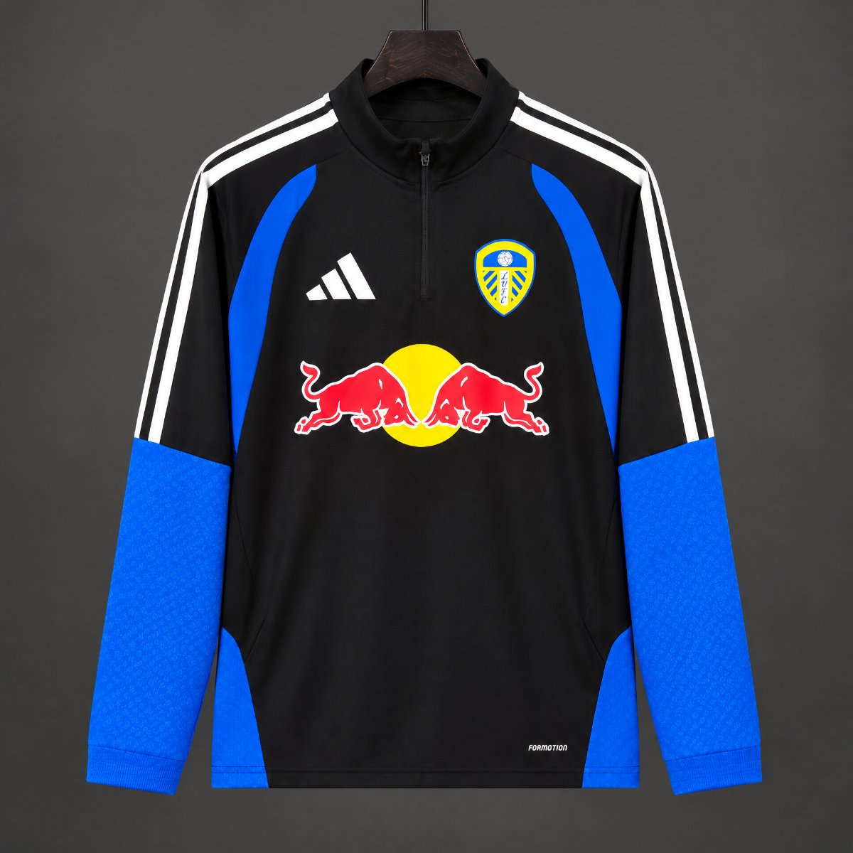 26/27 Leeds United Navy Blue Red Bull Half-Zip Training Top