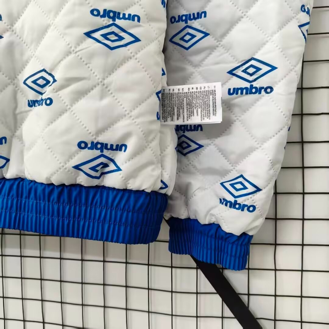 2026 Brazil Blue/White/Yellow Full Zipper Padded Jacket